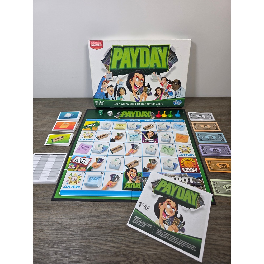 Hasbro Pay Day Board Game 2016 Edition Complete Family Game Night